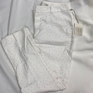 White pants with black specks